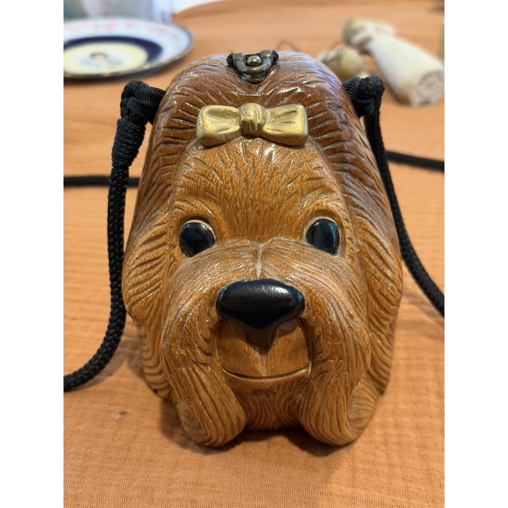 timmy woods wood purse Dog Carved Wood Art